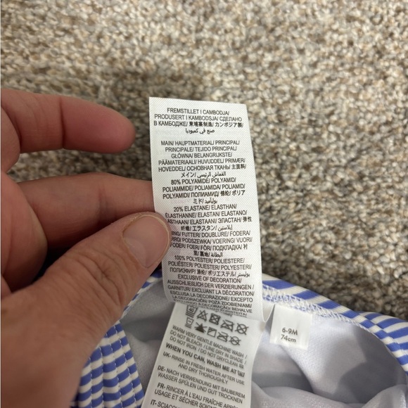 Baby Boden Striped Swimsuit with Giraffe Design Baby Bathing suit 6-9 months - Picture 4 of 8